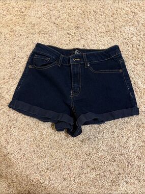 Forever 21 Dark Indigo Rolled Hem Denim Shorts
